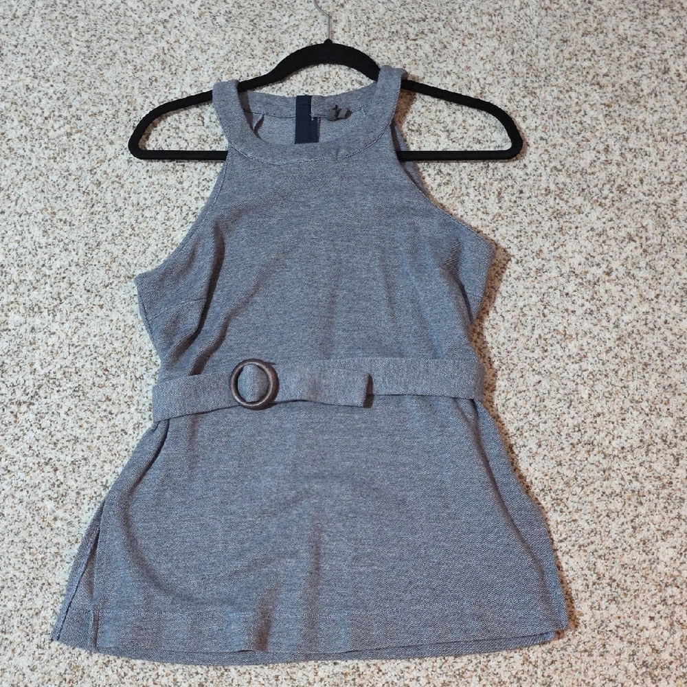 Anthropologie Blue and Gray Textured Blouse